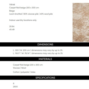 Covor design LUX tesut manual Noli 200x300 - Img 2