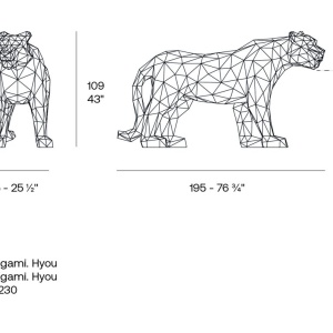 Decoratiune/ Statueta exterior sau interior ORIGAMI HYOU, lucios - Img 4