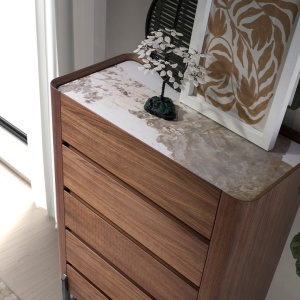 Dulapior 5 sertare deosebit design LUX Walnut-Marble - Img 4