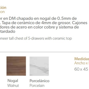 Dulapior cu 5 sertare design elegant Glayds AC-CP1806-A - Img 2