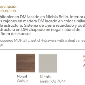 Dulapior elegant cu 4 sertare, design modern Platin AC-CP1709-A - Img 3