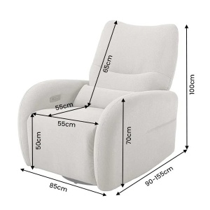 Fotoliu cinema PRIORITY greige, pivotant, functia electrica relax, port USB - Img 7
