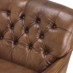 Fotoliu clasic design LUX Caledonian piele tobacco - Img 6
