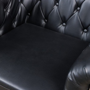 Fotoliu clasic stil englezesc Chesterfield, negru antic - Img 6