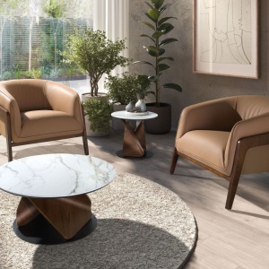 Fotoliu cu design modern piele naturala Brown - Img 2