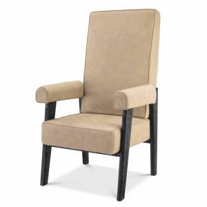 Fotoliu design clasic din piele naturala Milo, bej 114839 HZ