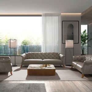 Fotoliu design LUX Chester Grey Leather - Img 7