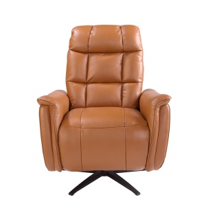 Fotoliu design LUX cu functia relax Cowhide brown leather - Img 5
