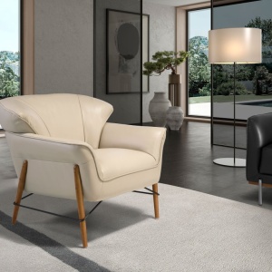 Fotoliu design LUX cu tapiterie din piele Sand - Img 6