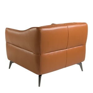 Fotoliu din piele naturala capitonata Cowhide leather brown - Img 4
