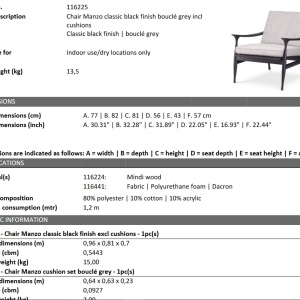 Fotoliu elegant design LUX Manzo negru / bouclé grey - Img 7