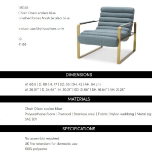 Fotoliu elegant design LUX Olsen, scalea blue - Img 8