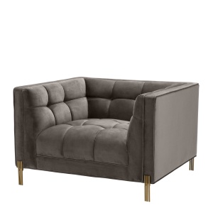 Fotoliu elegant design LUX Sienna, catifea gri 113196 HZ - Img 2