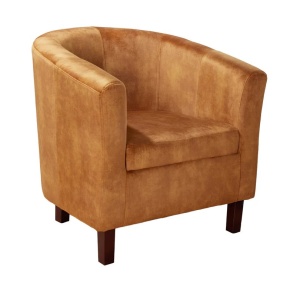 Fotoliu elegant si confortabil Hemingway, Catifea, Galben Mustar A-43892 VC