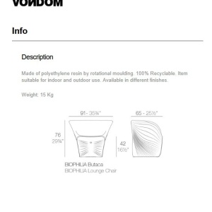 Fotoliu lounge design modern, exterior, interior, BIOPHILIA LOUNGE CHAIR 59002 Vondom - Img 8