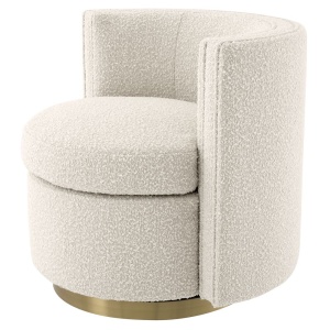 Fotoliu pivotant design elegant Amanda, boucle crem 115379 HZ - Img 4