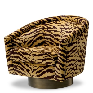 Fotoliu pivotant design lux Catene, model tigrat maro