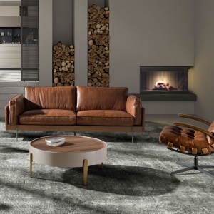 Fotoliu pivotant design LUX Dark Brown Leather - Img 7