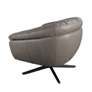 Fotoliu pivotant design LUX, Piele naturala, Cowhide gri - Img 4