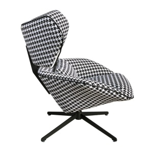 Fotoliu pivotant design LUX, Tesatura Alb-Negru, Armchair - Img 8