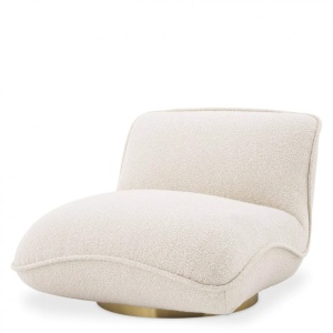 Fotoliu pivotant elegant design LUX Relax, boucle crem 115729 HZ