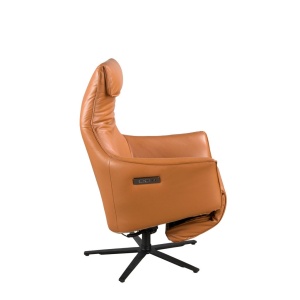 Fotoliu pivotant, functie relax, tapitat cu piele Brown - Img 2