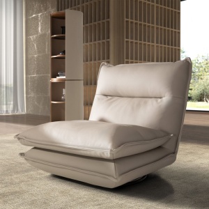 Fotoliu pivotant modern LUX, tapitat cu piele Gri taupe