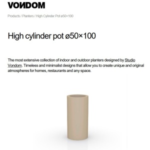 Ghiveci plante design decorativ modern exterior / interior CYLINDER POT 50x100cm - Img 4