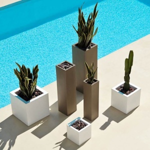 Ghiveci plante, flori design decorativ modern pentru amenajari interioare si exterioare, CUBE POT 41360R Vondom