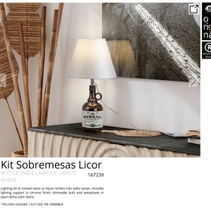 Kit iluminat / Lampa de masa decorativa Licor alba 211084 universul-luminii.ro