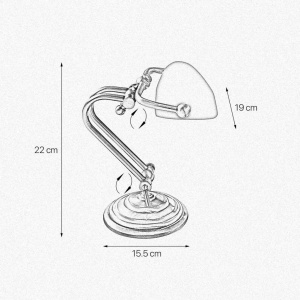 Lampa de birou din alama design clasic Mini Banker - Img 3