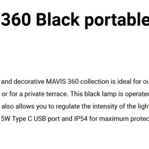 Lampa de exterior portabila IP54 MAVIS 360 negru - Img 7