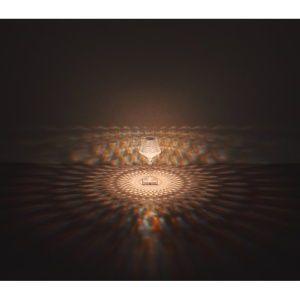 Lampa de masa cu baterii, plastic transparent cu efect de cristal Gixi alb 221724 universul-luminii.ro