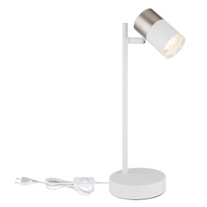 Lampa de masa cu Spot directionabil BRISBON nickel/alb 158004 universul-luminii.ro