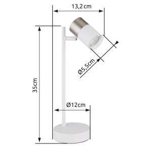 Lampa de masa cu Spot directionabil BRISBON nickel/alb 236314 universul-luminii.ro