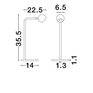 Lampa de masa cu spot LED SFERA aurie - Img 7