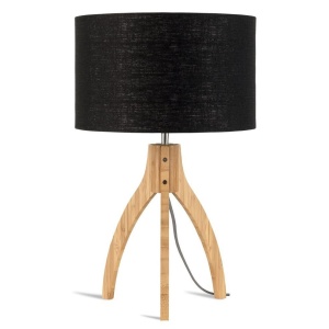 Lampa de masa cu trepied, realizata din materiale naturale, durabile si ecologice, Annapurna negru