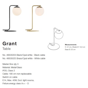 Lampa de masa design nordic Grant, negru 46635003 NL 72144 universul-luminii.ro