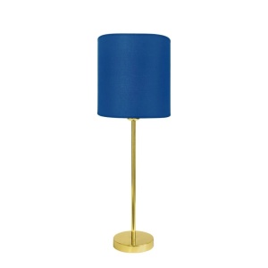 Lampa de masa din alama cu abajur albastru Sofis