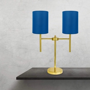 Lampa de masa din alama cu abajur albastru Sofis - Img 2