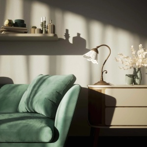 Lampa de masa din alama si abajur ceramic Zefira - Img 14