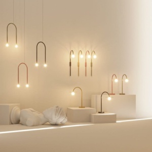 Lampa de masa LED design minimalist ENIGMA, Coral red 231564 universul-luminii.ro
