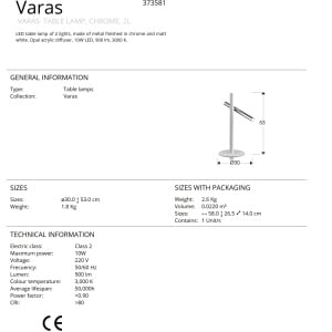 Lampa de masa LED design modern minimalist Varas alb/crom SV-373581 72994 universul-luminii.ro