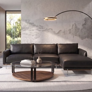 Lampa de podea arcuita design modern LUX Gold and Black steel - Img 6