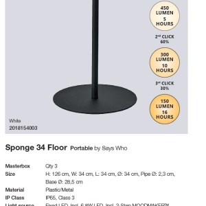 Lampa de podea, Corp de iluminat decorativ pentru exterior Sponge 2018154003 NL 190224 universul-luminii.ro