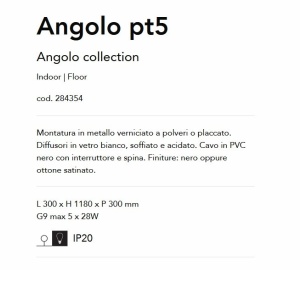 Lampa de podea design minimalist Angolo pt5 negru 119484 universul-luminii.ro