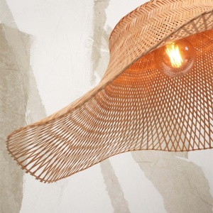 Lampa de podea din bambus Ibiza S 50cm, alb/ natur 223724 universul-luminii.ro