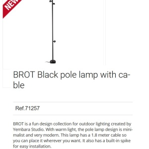 Lampa LED de exterior portabila BROT 3L H-180cm 92384 universul-luminii.ro
