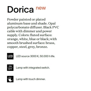 Lampa LED de masa DORICA TL1 ACCIAIO - Img 3