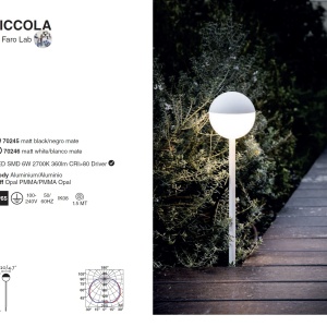 Lampa LED decorativa de exterior cu tarus IP65 PICCOLA negru 196474 universul-luminii.ro